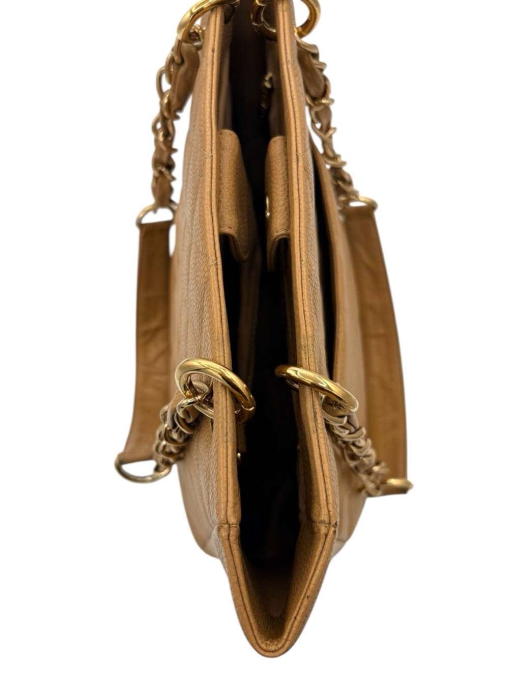 Chanel Petite Shopping Tote – Tan Caviar Leather - Picture 7 of 10